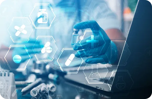 Secure digital healthcare platform illustration