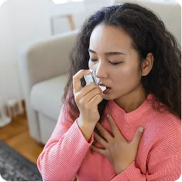 Asthma treatment and respiratory care consultation with doctor