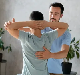 Physiotherapist treatment for injury recovery, pain relief and mobility improvement