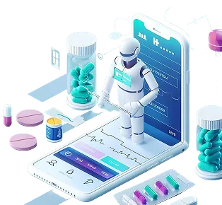 Online lab testing and diagnostics illustration